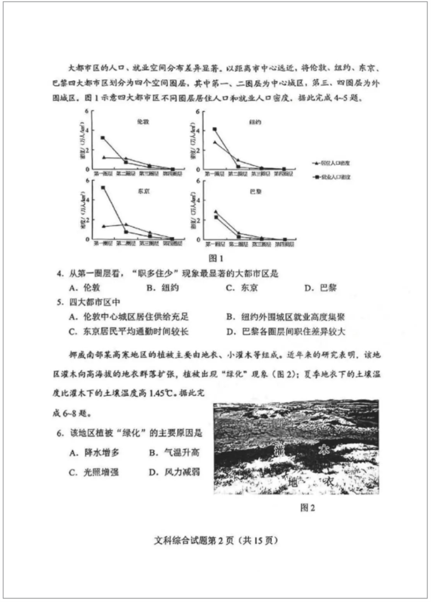 2024高考九省联考文综真题试卷及答案